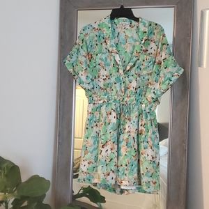 Floral Green Romper